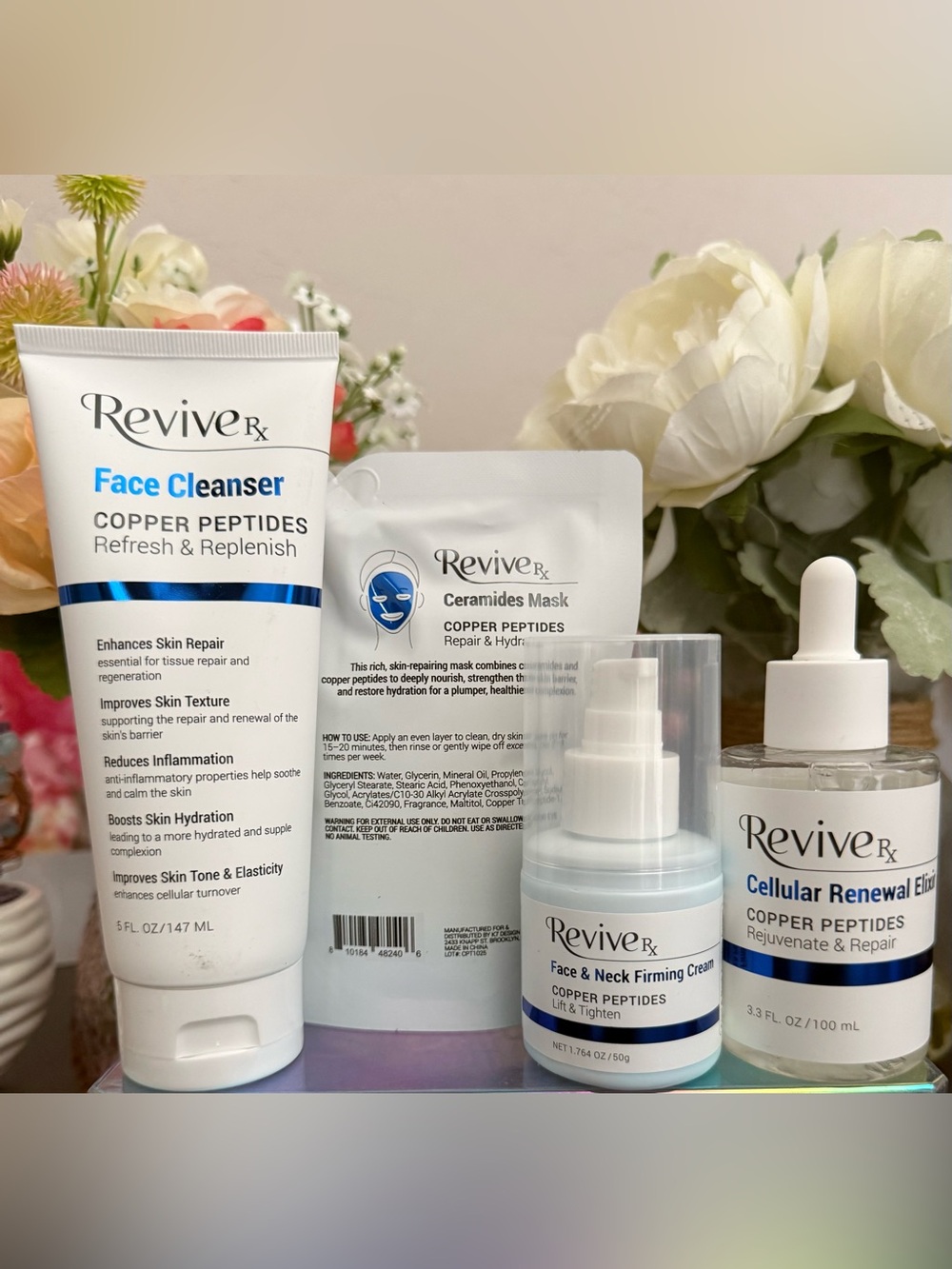 🆕💧 REVIVE RX LIMITED EDITION COPPER PEPTIDES 4-PIECE SKINCARE COLLECTION. NEW.